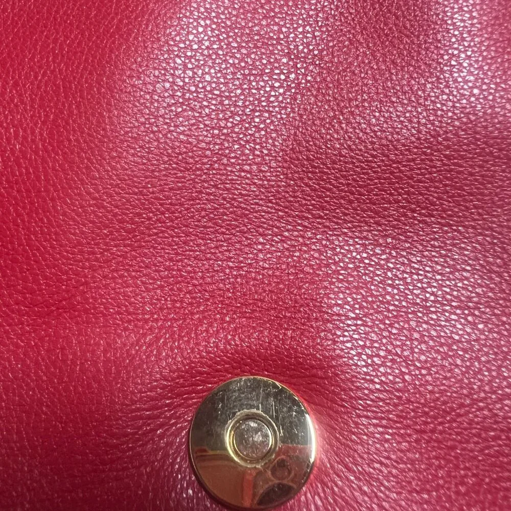 Michael Kors Red Beverly Clutch Shoulder Bag